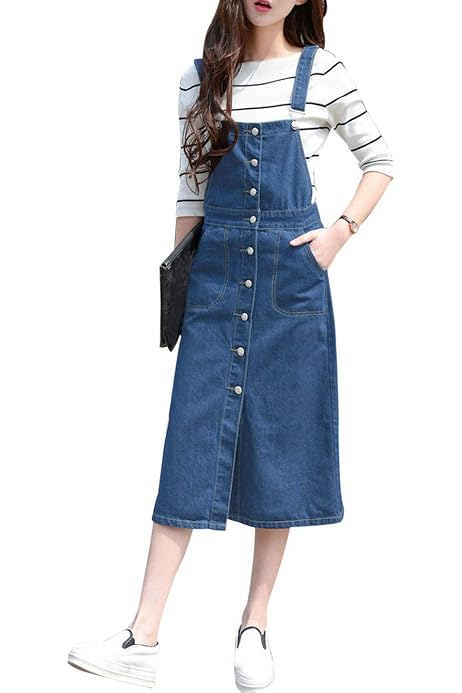Corduroy Pinafore Overall Skirt Dress 