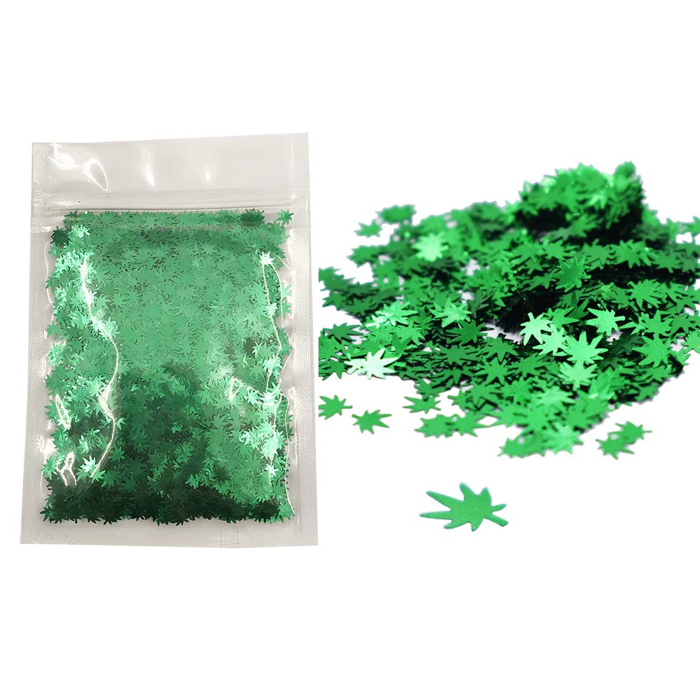 PrettyG 10 Grams/Pack - Leaves Shape Glitter Sequins for Festival Rave Beauty Makeup Face Body Nail Craft Art Decoration (B0609)