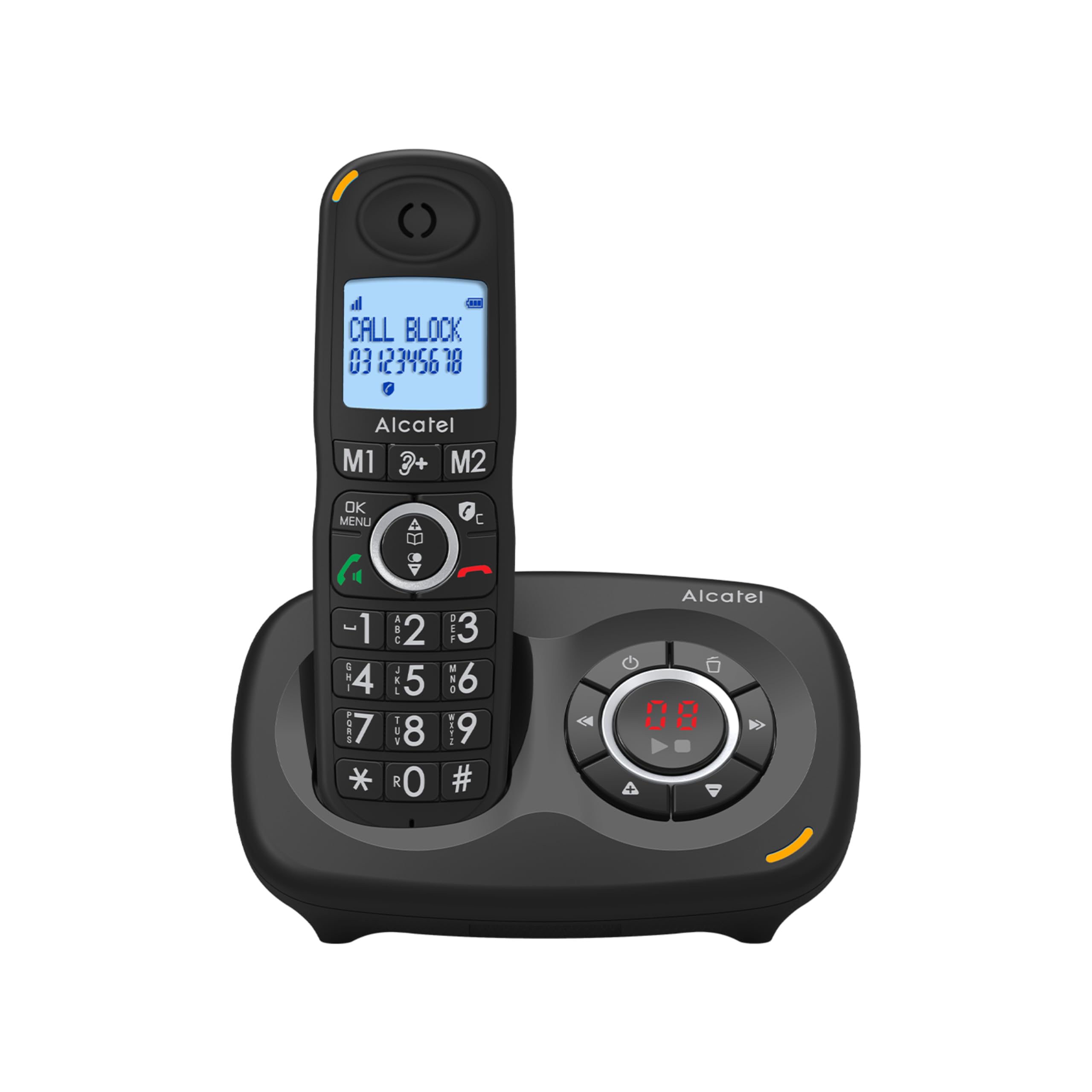 ALCATEL XL595 B Voice - Senior Cordless Phone With Answering Machine - Large Backlit Display - Handsfree - Call Barring - Audio Boost - 14 Min Answering Machine - Black