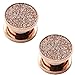 BodyJ4You Rose Goldtone Screw Fit Plugs Sugar Glitter 8 Gauge - 00 Gauge - 2 Pieces