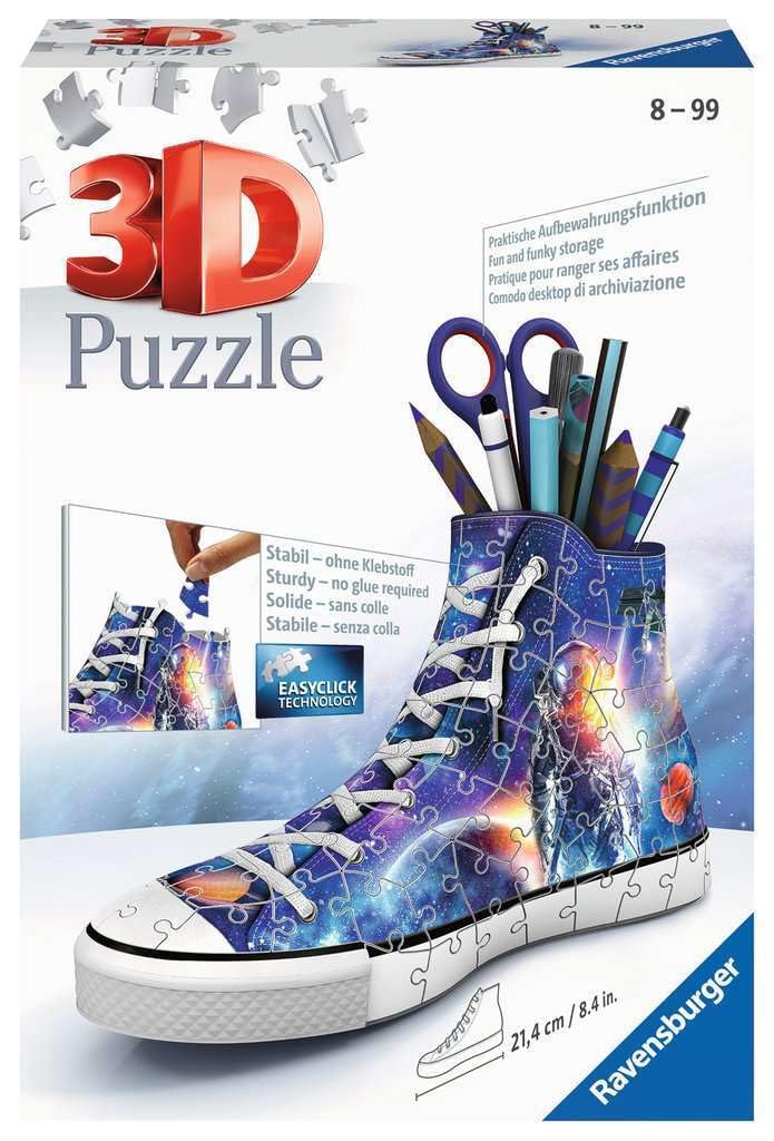 Ravensburger Astronaught Shoe Trainer 3D Jigsaw Puzzle for Kids Age 8 Years Up - 108 Pieces Pencil Pot - No Glue Required