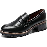 DREAM PAIRS Women's Platform Chunky Heeled Loafers, Womens Business Casual Shoes