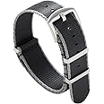 watchdives Nylon Watch Band 18mm 20mm 22mm Multicolor Replacement Watch Straps for Men Women (Gray Black, 22mm)