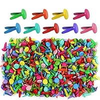 Yexpress 400 Pieces 8 x 12mm Assorted Bright Color Mini Brads Round Paper Fasteners Brass Pastel Metal Brads for Scrapbooking Crafts DIY Paper (8 x 12mm)