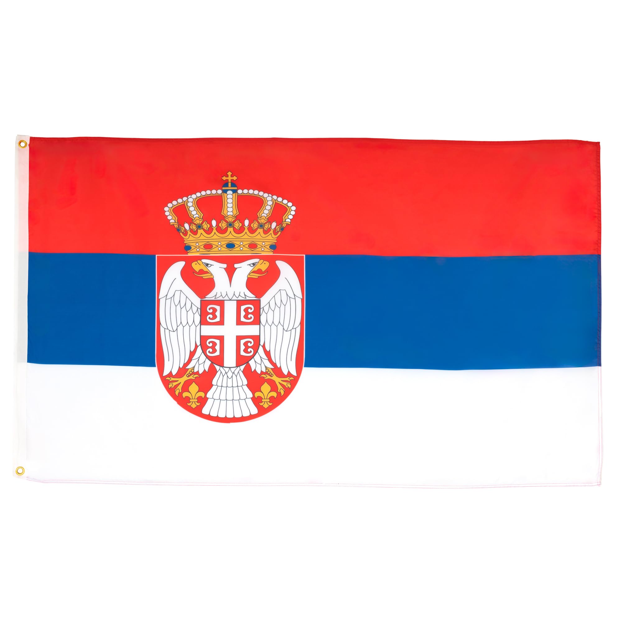 AZ FLAG - Serbia Flag - 3x5 Ft - Light Polyester Serbian Banner with Two Brass Eyelets - Fade Resistant - Vivid Colors - 3' x 5' Feet - 150x90 Cm