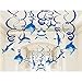 Shark Party Supplies Hanging Swirls Kids Birthday Decorations for Shark Sea Themed Splash Ceiling Foil Ornaments（30 PCS） primary
