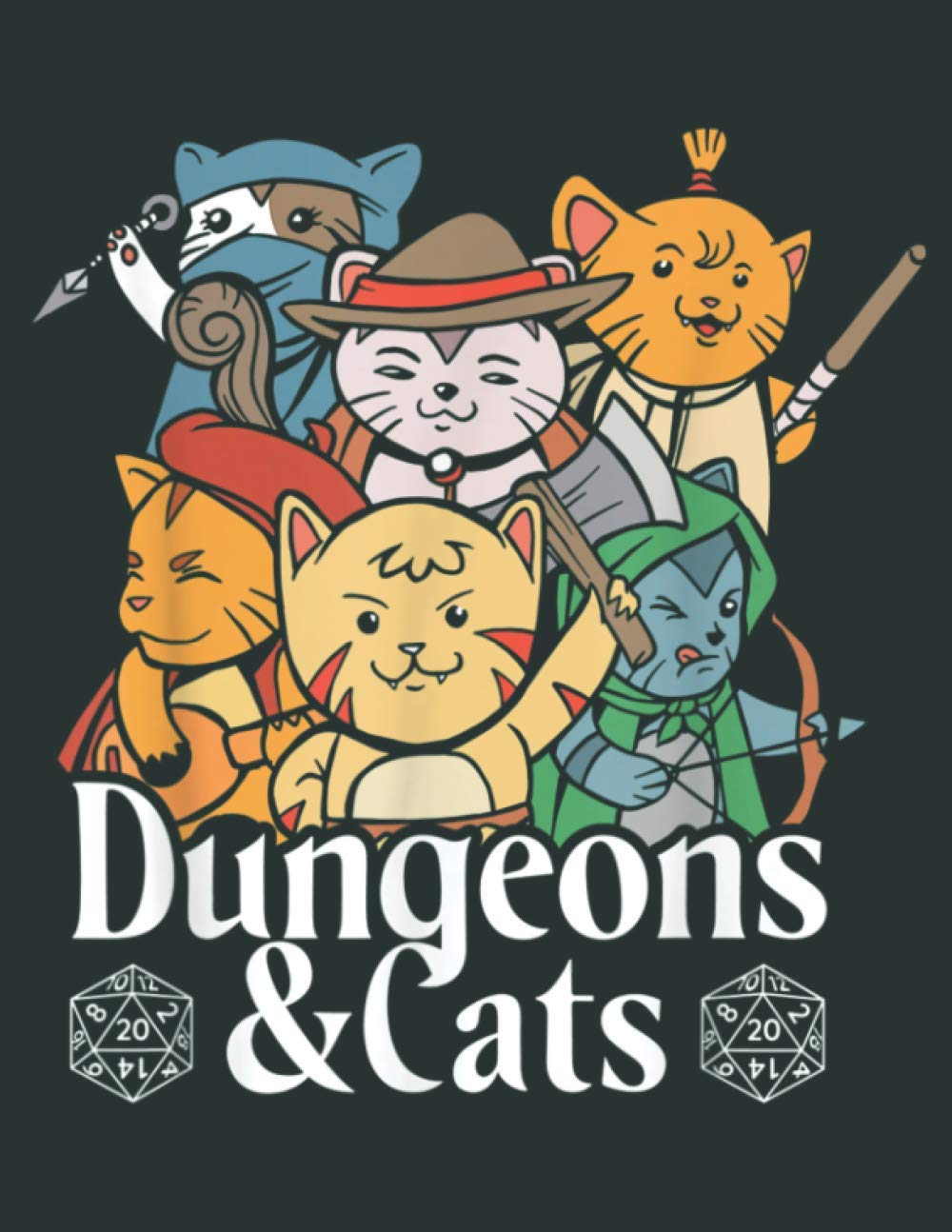 Dungeons And Cats Funny Tabletop Gamer Rpg Parody: Daily Notebook - Large size 8.5 x 11 inches, 100 Pages