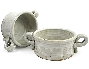 American Made Stoneware Bistro Bowl for Soup, Rice, or Pasta; Set of 2, 16-oz (White)