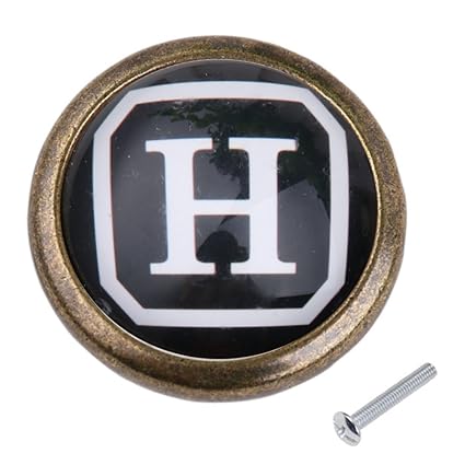 ShoppingLane Vintage Knob Cabinet Door Drawer Closet Dresser Handle Pull 35mm Letter H