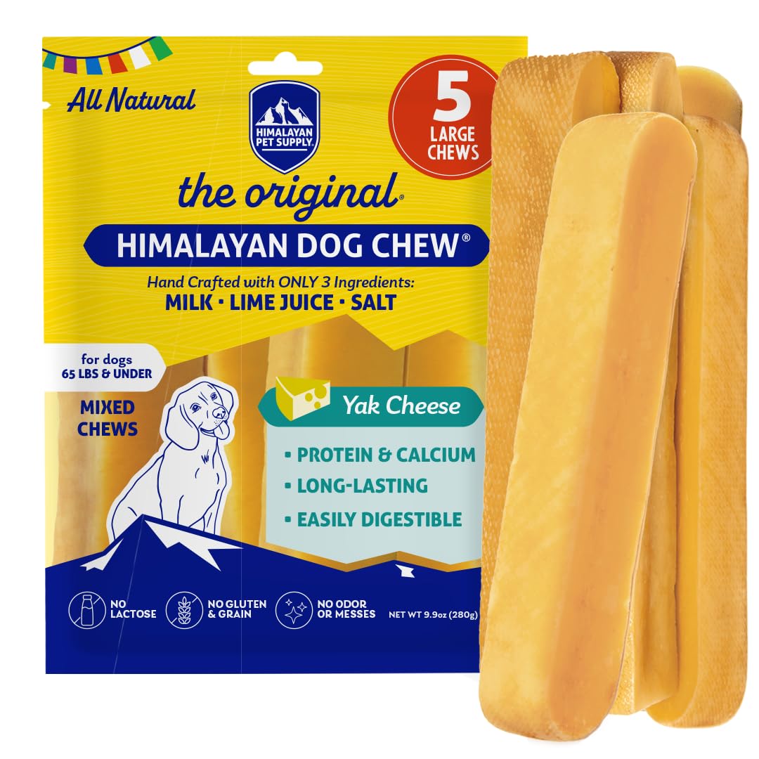 Photo 1 of Himalayan Dog Chew Original Yak Cheese Dog Chews, The Better-For-You Chew, 100% Natural, Long Lasting, Healthy Safe Dog Treats, Lactose & Grain Free, Protein Rich, For Dogs 65 Lbs & Smaller, 5-Count