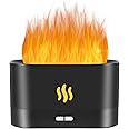 Flame Diffuser Humidifier-Auto Off 180ml Essential Oil Diffuser-2 Modes Brightness Aroma Humidifier with Fire Flame Effect for Home,Office,Spa,Gym (Black)