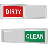 KitchenTour Clean Dirty Magnet for Dishwasher Upgrade Super Strong Magnet - Easy to Read Non-Scratch Magnetic Silver Indicator Sign with Clear, Bold &amp; Colored Text Silver