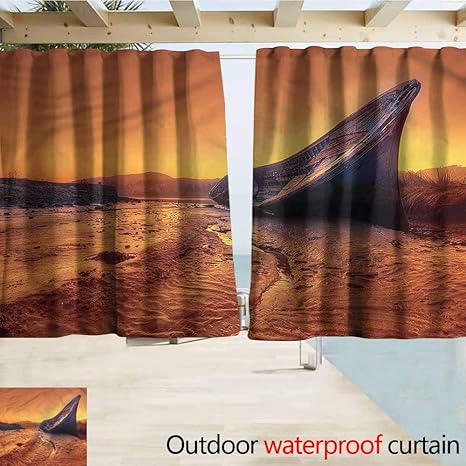 Amazon Com Marymunger Blackout Curtain Shipwreck Boat Washed Up