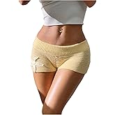 SOLY HUX Women's Micro Shorts Y2k Knit Elastic Low Rise Mini Shorts Loungewear