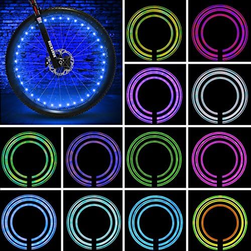 QERY Bright LED Bike Wheel Lights (1 Tire Pack) with BATTERIES INCLUDED, Waterproof Bicycle Tire Light Strip, Safety Spoke Lights, Cool Bike Accessories, Light Up Wheels