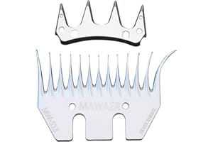 MAWAER 13 Curved Tooth Sheep Shear Clipper Replacement Blades for fit Oster, Lister, Heiniger Sheep Clippers, Detachable Animal Trimmer Shears for Grooming Goats Lambs Llamas Alpacas