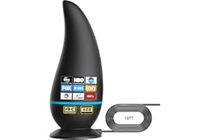 Ostrat Upgraded TV Antenna Indoor, 600+ Miles Range 360° Reception Amplified Digital TV Antenna for Smart TV and All Older TV - 18ft HD Cable - Support 4K 8K 1080p and Other Resolutions (Black)