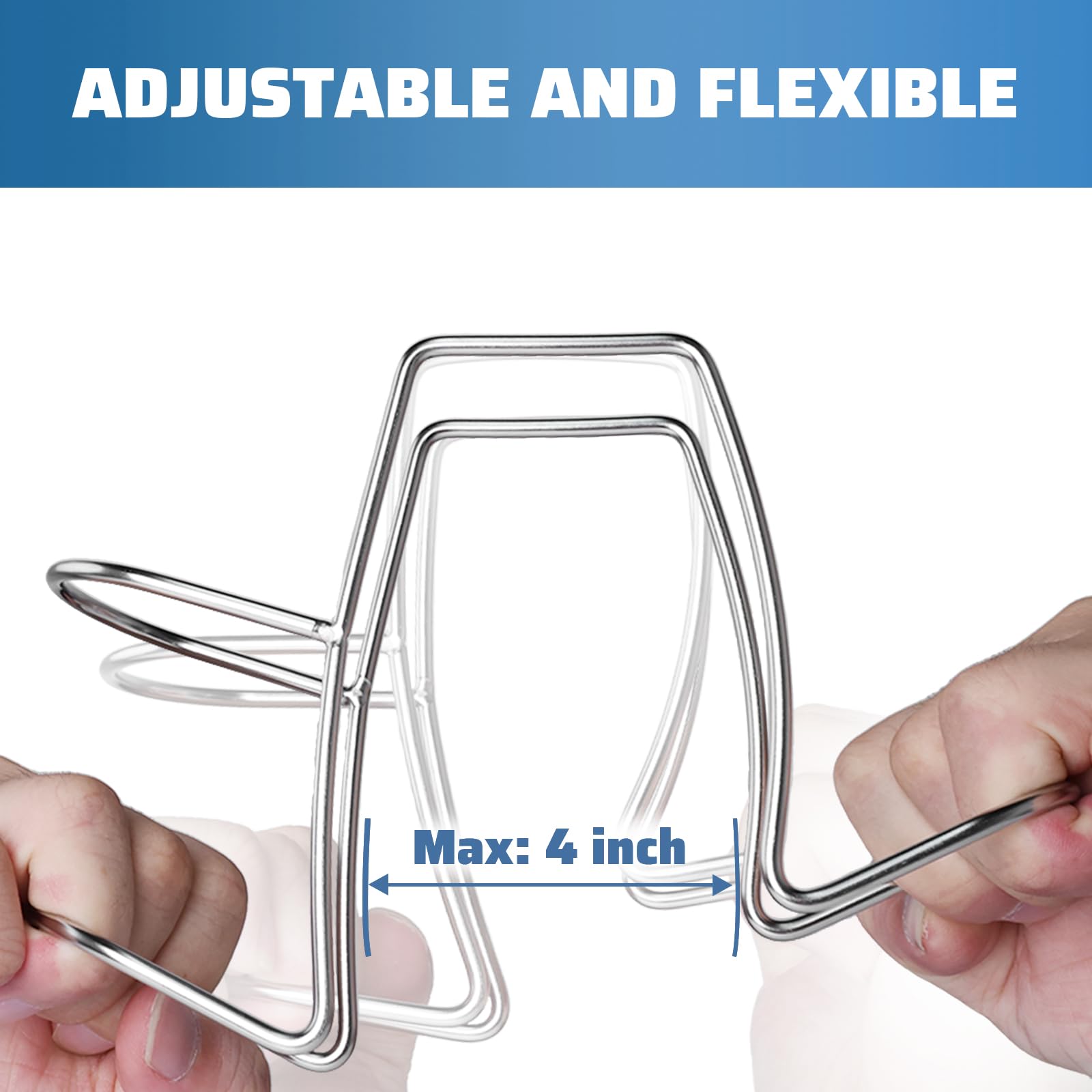 Washing Machine Drain Hose Holder, 304 Stainless Steel Adjustable Washer Drain Hose Holder, Universal Utility Sink Hose Clamp Fits All Tub Hose (0.1X5.3X5.5in)