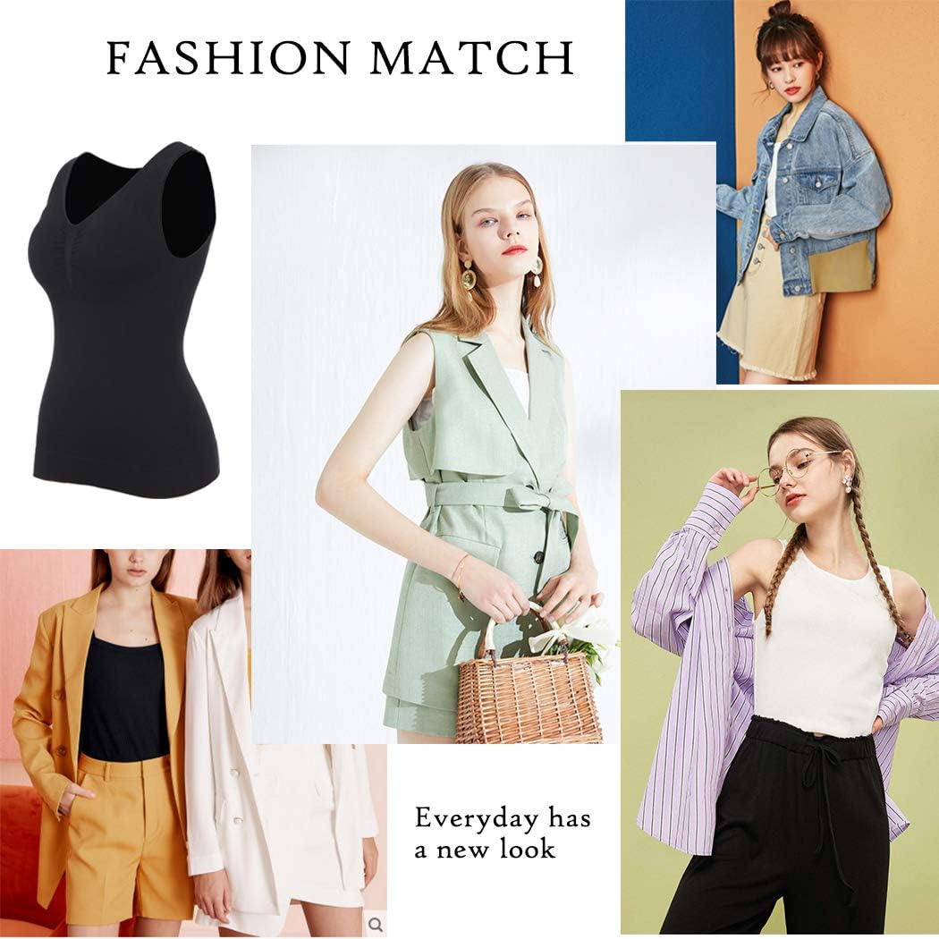 JOYSHAPER Women’s Shapewear Tank Top Tummy Control Cami Shaper Seamless Shaping Camisole Slimming Padded Tanks at  Women’s Clothing store