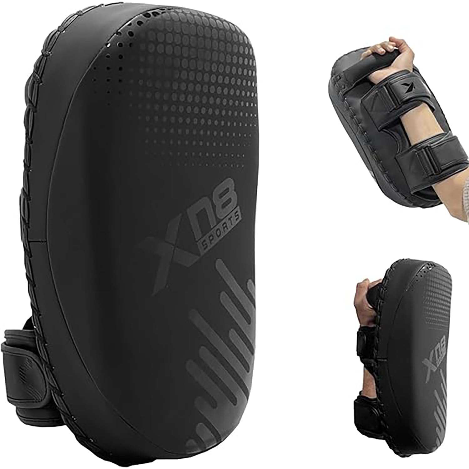 XN8 Sports Thai Pad for Kickboxing, Martial Arts - Muay Thai Curved Strike Shield Pad for MMA Boxing, Taekwondo Karate, Target-Punching, Martial Arts Training Equipment, Kick Punch Pad, 1PC