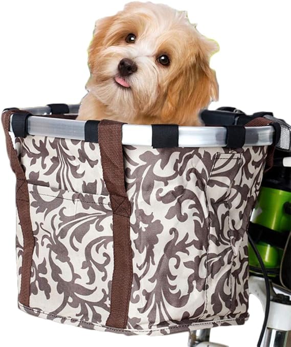 Bike Basket, Small Dog Bicycle Carrier Front Basket Waterproof Folding