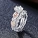 Promise Ring for Her Engagement Ring Wedding Bands Bridal Set for Women CZ Rings for Lady Girl, White/Rose Gold Plated