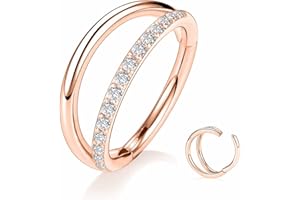 Yrogcu 20G 18G 16G 14G Single/Double Hoop Stainless-Steel Seamless-Hinged-Piercing Segment-Clicker Nose-Ring-Hoop : Diameter 6mm 8mm 10mm 12mm Cartilage Earrings