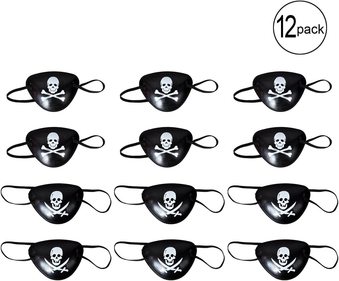 BUYDEAL Pirate Eye Patches for Halloween Party Favors and Pirate Costume Prop,12-Pack
