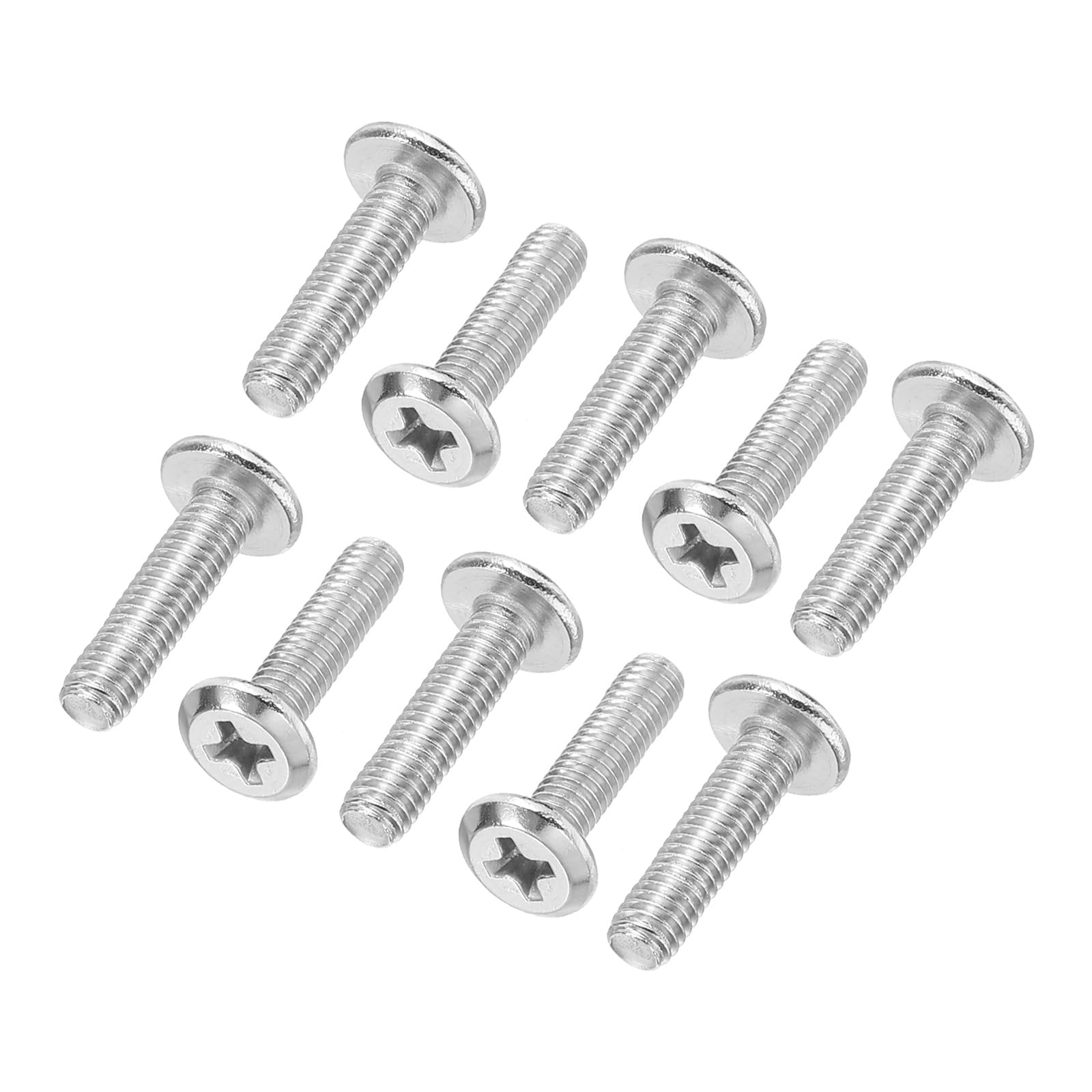 PATIKIL Round Head Phillips Screws, 60 Pack M4-0.7 x 16mm 304 Stainless Steel 18-8 Full Thread, Machine Screw Furniture Screw Connector Bolts