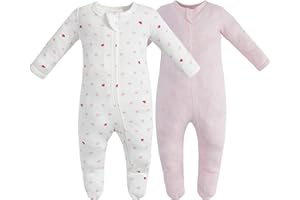 Owlivia Organic Cotton Baby Pajamas, Boys Girls Zip Front Sleep 'N Play Pjs, Footed Sleeper, Long Sleeve