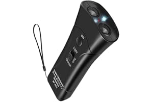 BELMAKS Ultrasonic Anti Barking Control Device Pet Trainer Handheld Dog Bark Control Training Multi-Functions Silent Commands with LED Flashlight and Strap for Pet Indoors and Outdoors