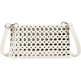 WIGUYUN Women Rivet Envelope Clutch Bag Purse Fashion Faux Leather Studded Crossbody Bag Evening Handbag for Ladies
