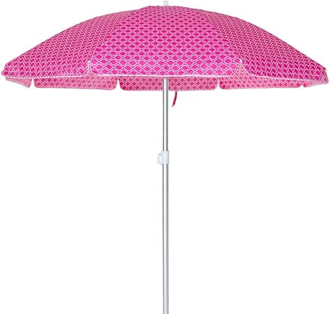 Sombrilla Playa Parasol Rosa de Aluminio de Ø 180 cm - LOLAhome: Amazon.es: Hogar