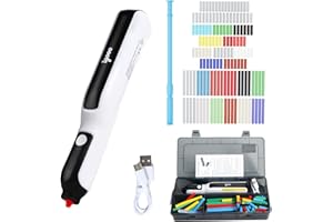 igooo Cordless Speed-Heating Glue Pen, Mini Hot Glue Gun, 6s Preheat, Automatic Glue Stick Feeding, Rechargeable Li-ion Battery, 7mm Stick, Perfect for Crafting and DIY (gift box)