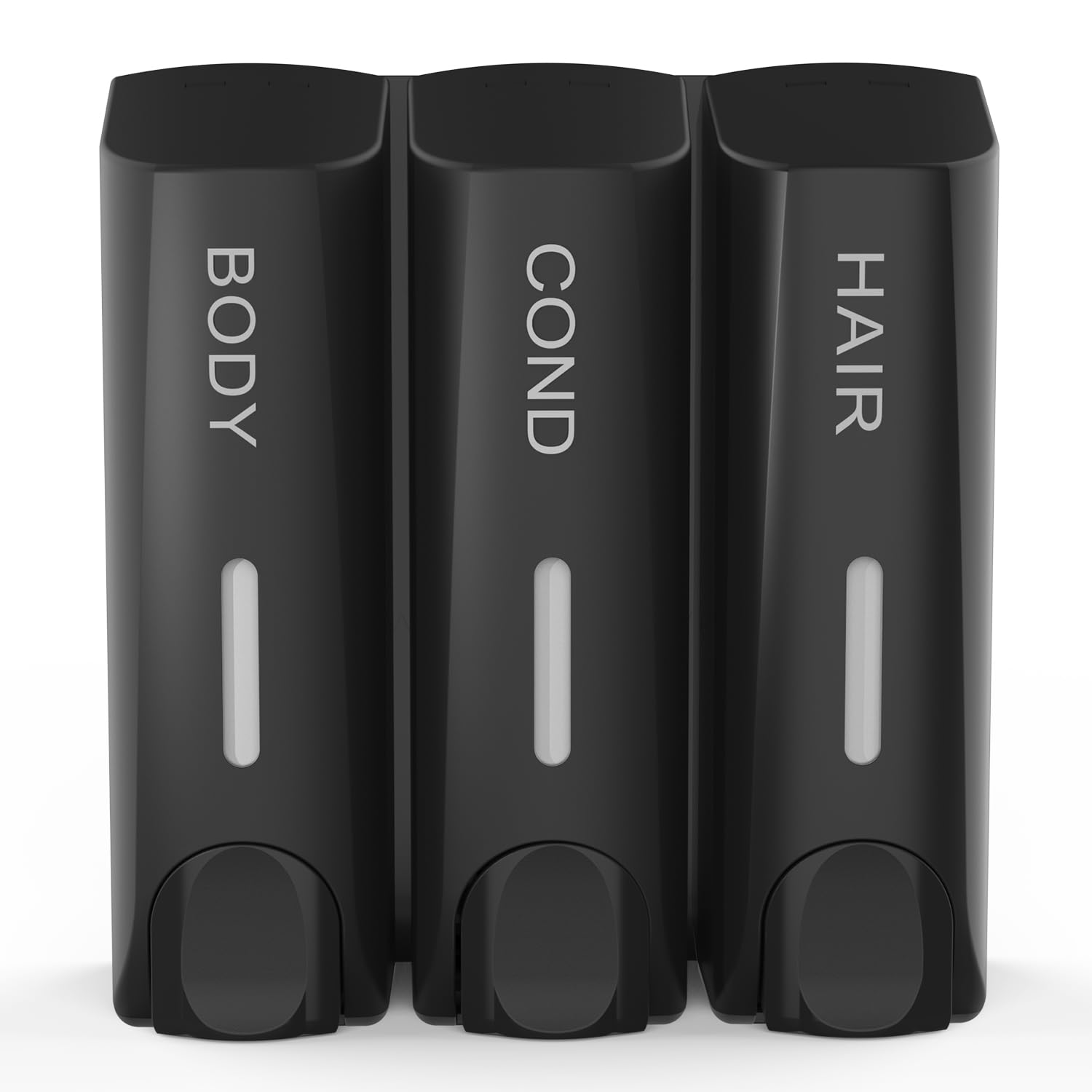 ILIKEPOW 3 Soap Dispenser for Shower Gel Shampoo Conditioner Wall Mount Matte Black