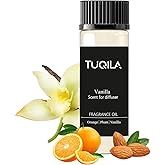 Tuqila Waterless Diffuser Oil 20ml Vanilla Aroma Scent- Hazelnut, Citrus, Cinnamon, Plum& Cashmere Wood Fragrance Oil for Essential Oil Diffusers, Home, Hotel, Office and Car