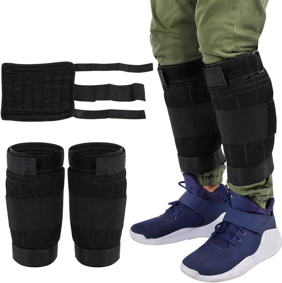 Yosoo Health Gear 1 Pair Black Adjustable Loading Weighted Ankle Leg