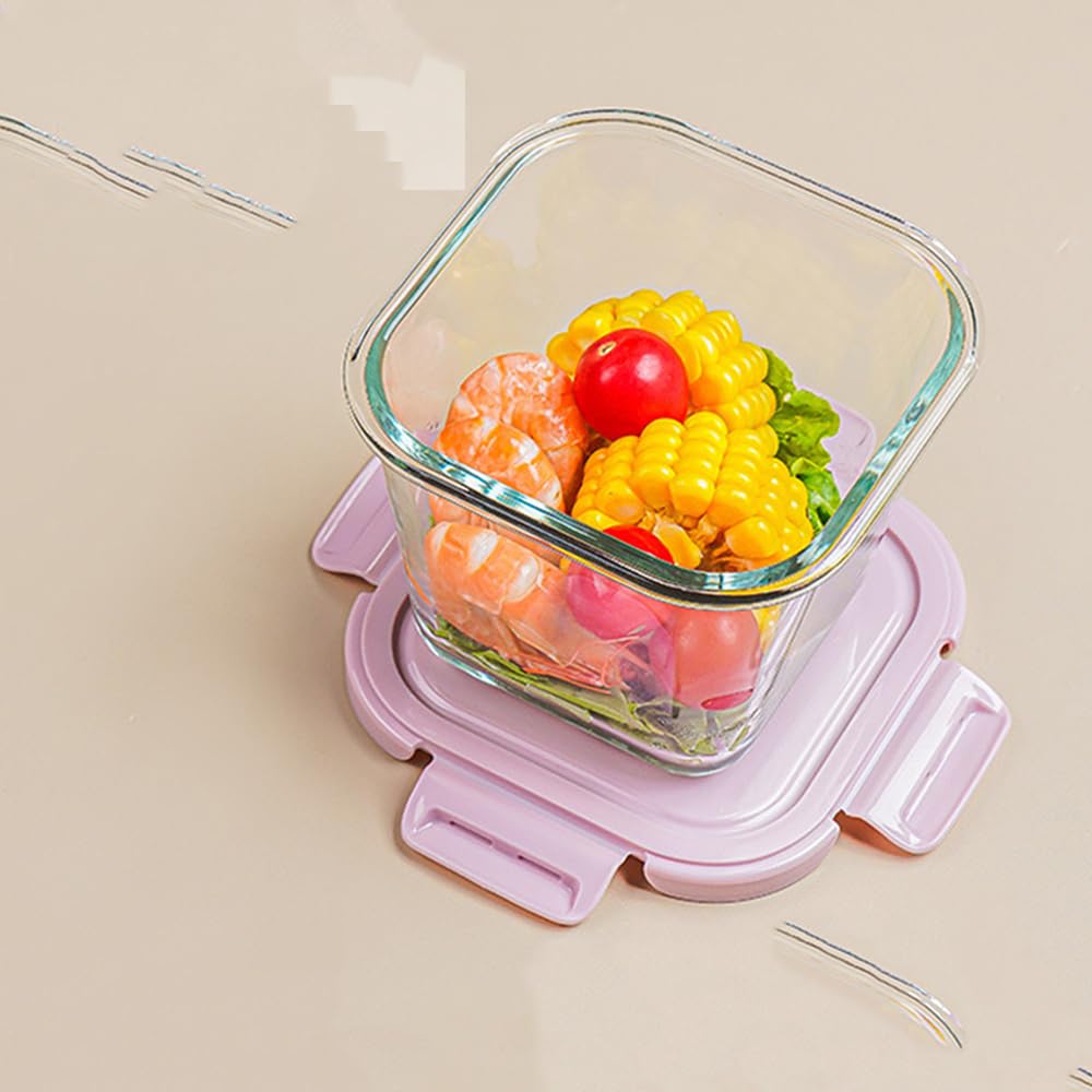 S.ROKE TTAN 900ml Glasbehälter Mit Deckel, Glas Vorratsdosen Mit Deckel Luftdicht. Quadrat Meal Prep Behälter, Mealprep Gläser, Glas Suppen Behälter Für Mikrowelle, Gefrierschrank und Spülmaschine 8