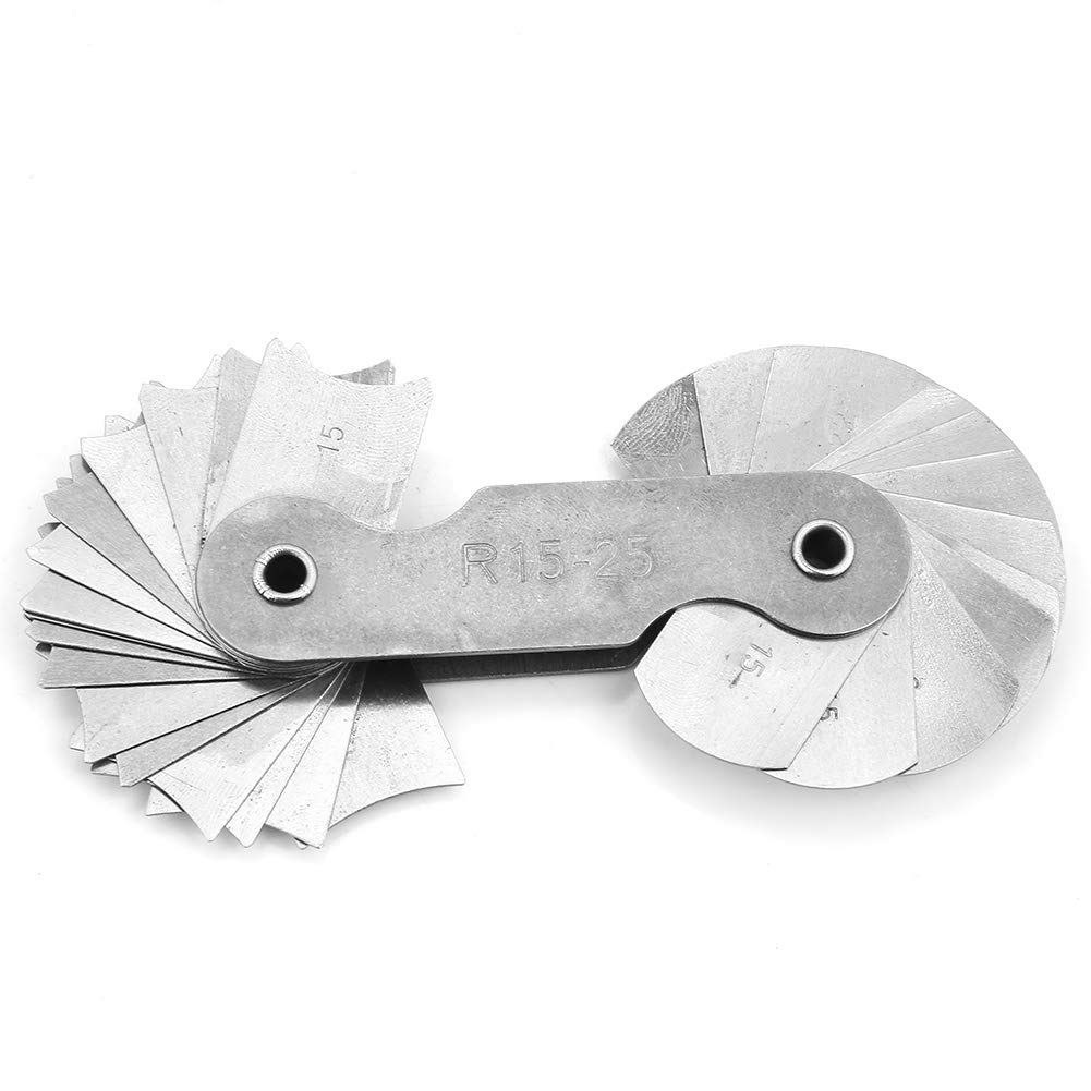 4Pcs Radius Gauge,Stainless Steel Radius Gauge,Fillet Gauge, Measuring Tool,for Tool & Die Makers, Machinists,and Worker to Check The Radius,R0.3-1.5/ R1-6.5/ R7-14.5/ R15-25
