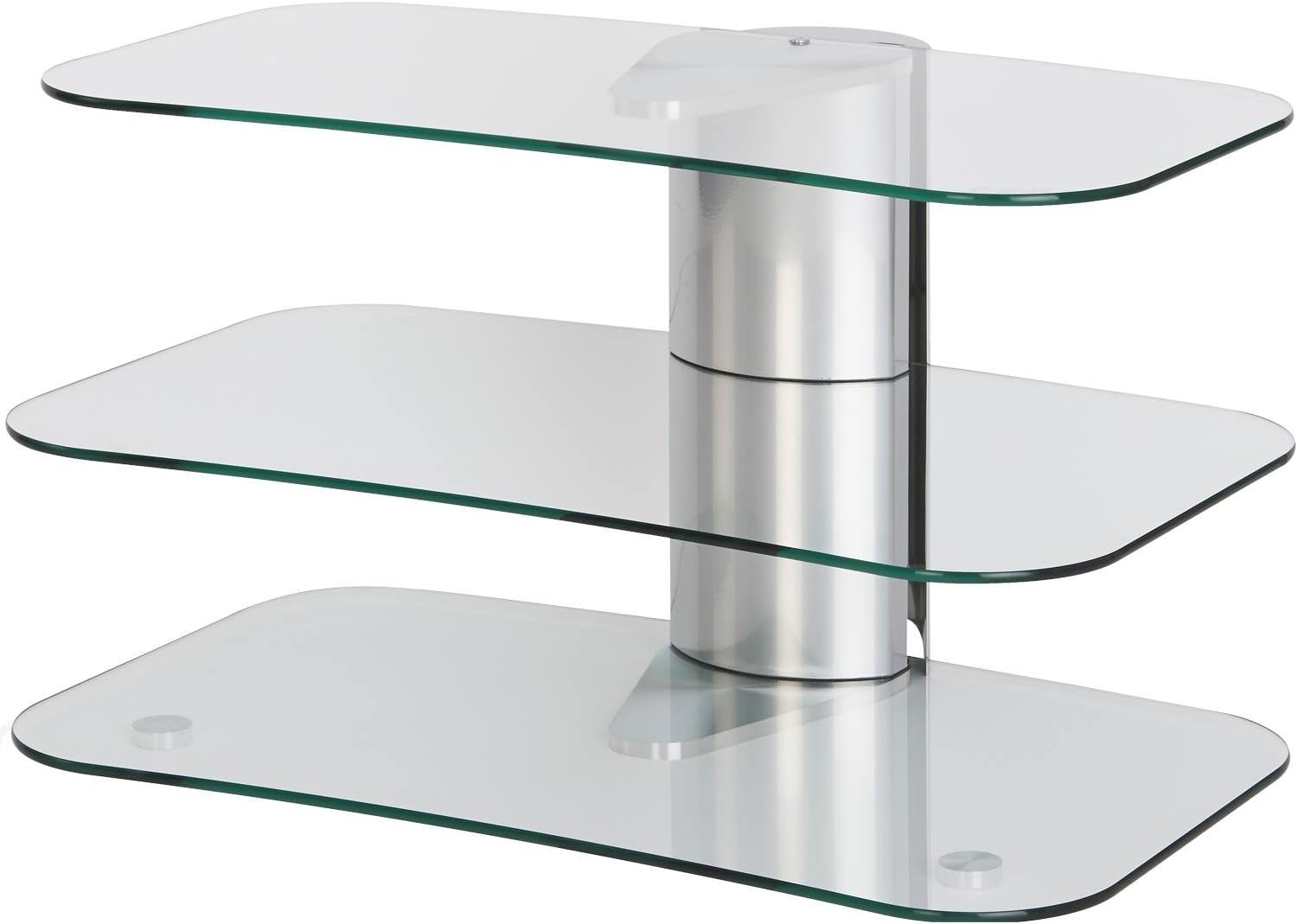 Off The Wall ARC 800 Silver Curved Glass TV Stand Fits up to 55inch TVs