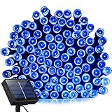Solar Powered String lights, Fairy Outdoor string decorative lights, 72ft 200 LED 2 work Modes,Solar Ambience Starry Lights for Outdoor, Garden, Home, Wedding, Christmas party,Waterproof(Blue)