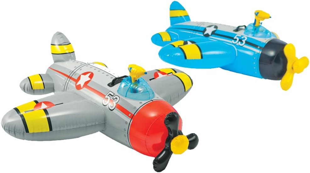 Intex Water Gun Plane Ride-On, 52" x 51", for Ages 3+, 1 Pack (Colors May Vary)