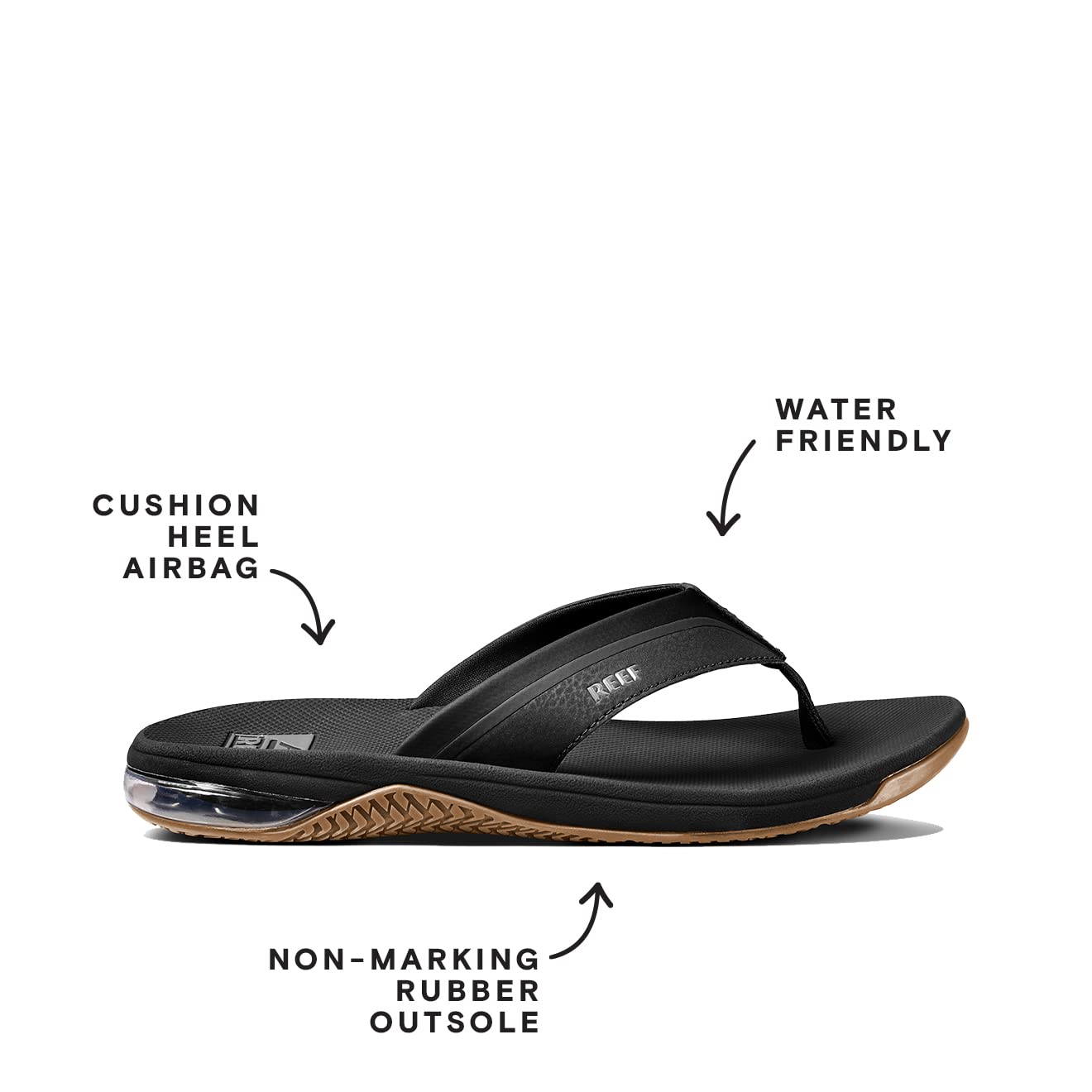 REEF Anchor Men's Beach Flip Flop, Water Friendly, Cushioning Heel Airbag