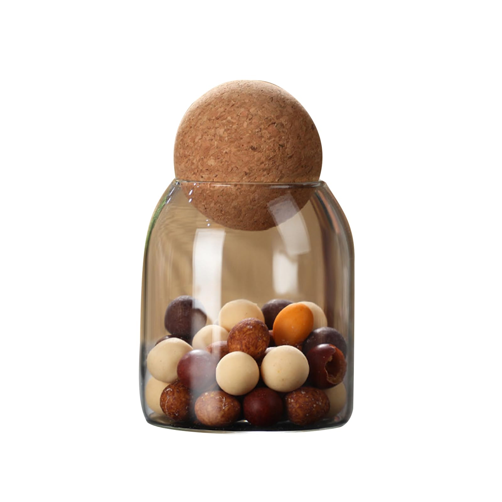 soulnioi Clear Glass Storage Canister with Ball Top lid Glass Jar with Lid Glass Containers With Bamboo Lids Flower Tea Sealer Candy Jar Coffee Bean Organizer 500ml