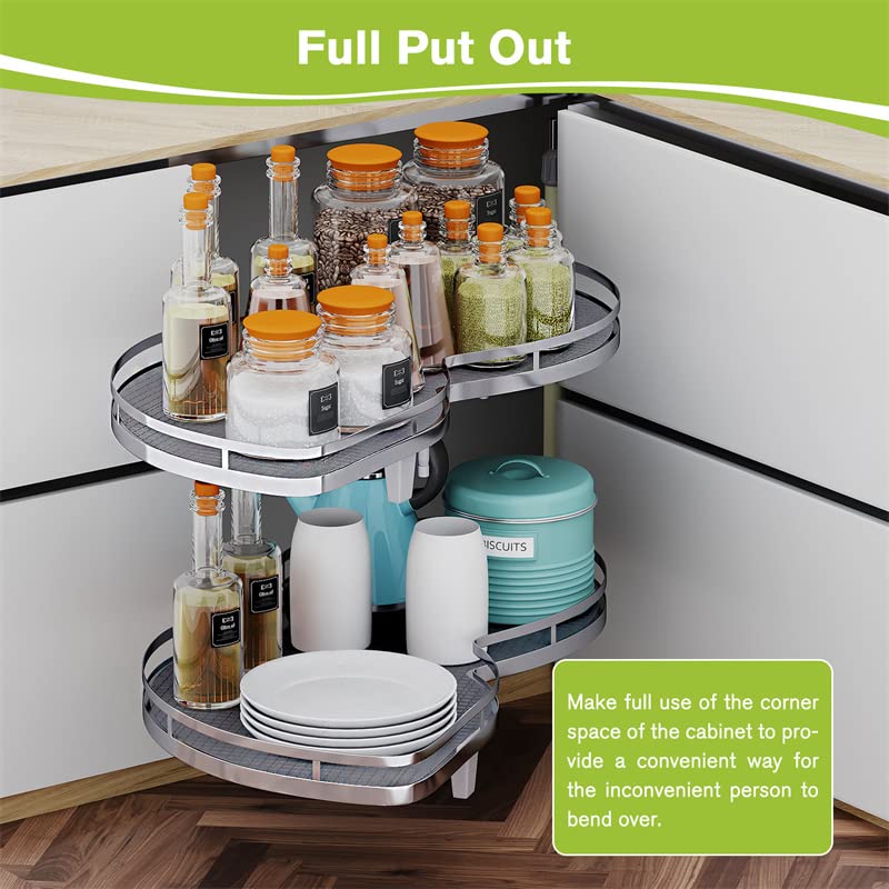 Kinchoix Blind Corner Pull Out Organizer, Soft Close Swing Left