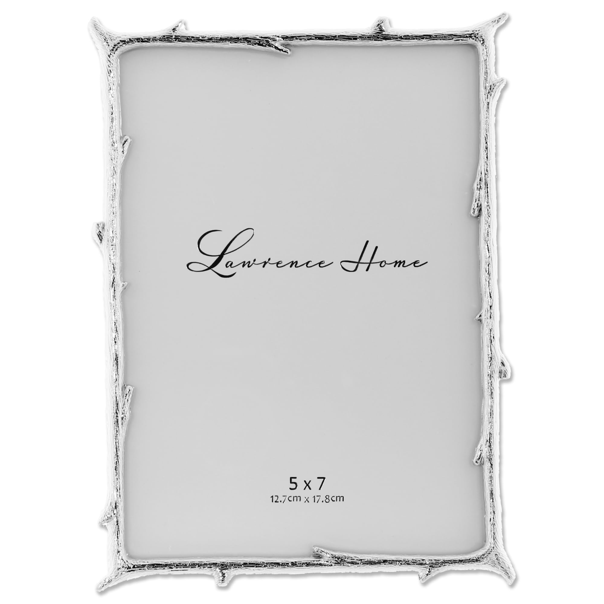 Lawrence Frames 712657 5x7 Silver Metal Natural Branch Design Picture Frame