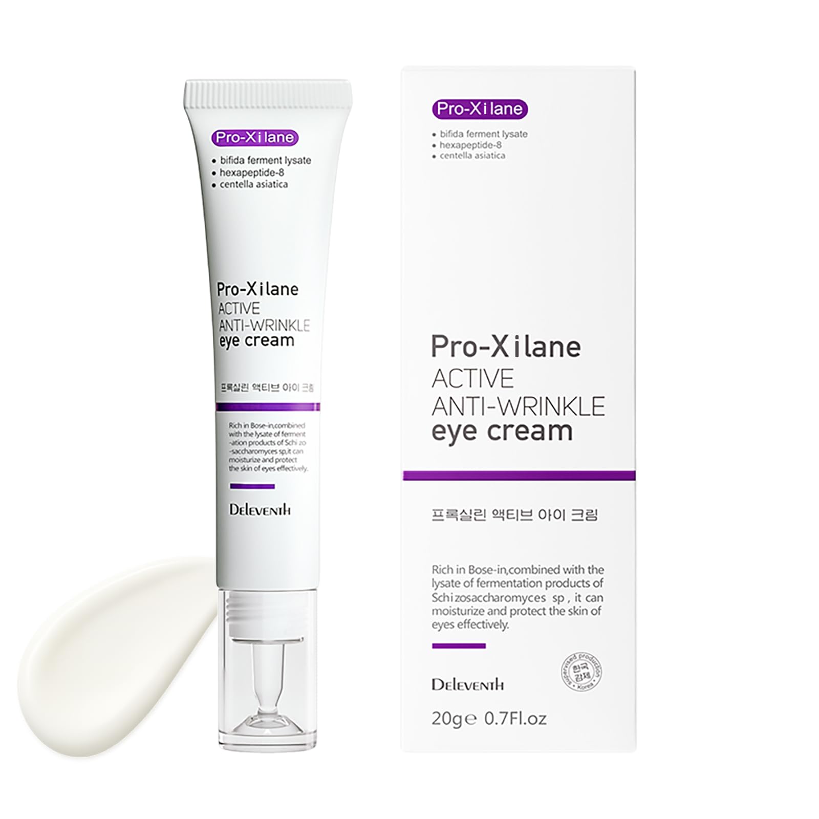 DEleventh Korean Brand Pro-Xilane Active Anti-Wrinkle Eye Cream 20g / Anti-Aging, Anti-Oxidation, Fade Fine Lines, Reduces Wrinkles, Dark Circles & Puffiness for Youthful, Bright Eyes