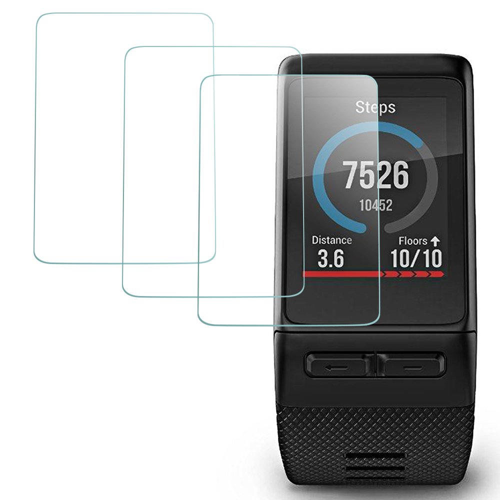Screen Protector Compatible Garmin Vivoactive HR Smart Watch, AFUNTA 3 Pack Tempered Glass Film Anti-Scratch High Definition Shield