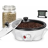 SHIPUNAYE Coffee Roaster Machine, 110V Household Electric Coffee Bean Roaster with Timer, 32-464℉ Temperature Control Coffee Roaster, 1.1LBS Roasting Tool for Cafe Shop Home Beginner Roasting Use
