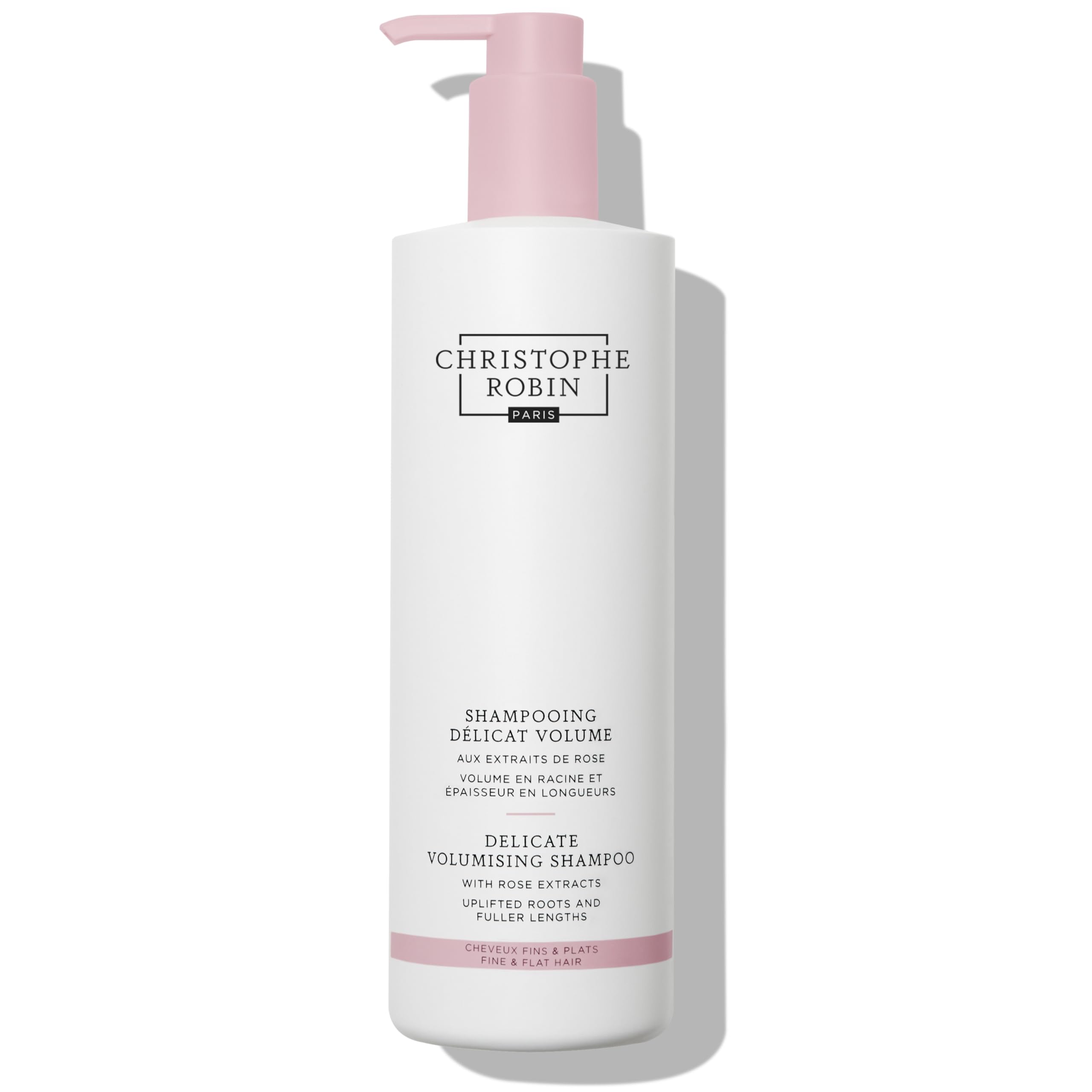 Christophe Robin Delicate Volumising Shampoo with Rose Extracts 500ml – For fine hair, Gently Cleanses, Adds Bounce & Softness Without Weighing Down